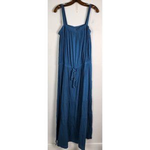 Lane Bryant Women's Sz. 16 Blue Tank Maxi Tiered Dress